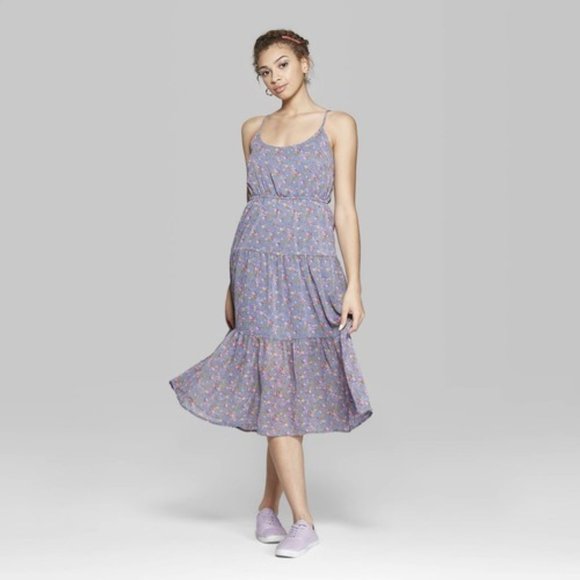 wild fable Dresses & Skirts - NWT Wild Fable purple floral tiered midi dress